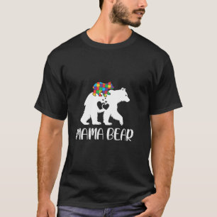Camiseta Mamãe Autismo Urso Mãe Amor Apoio Criança Autismo
