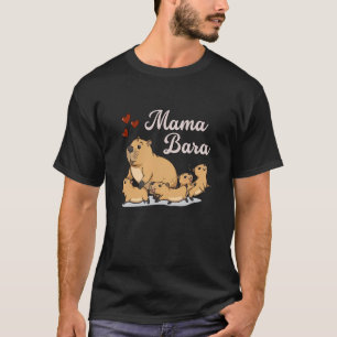 Camiseta Mamãe Bara Capivara Fofo Mamãe Animal Família Dive