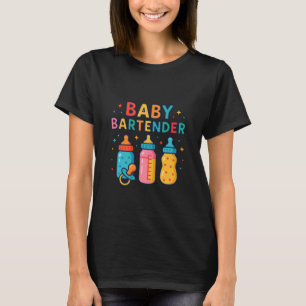 Camiseta Mamãe Barman Garrafa de Leite Engraçado Nova Mãe M