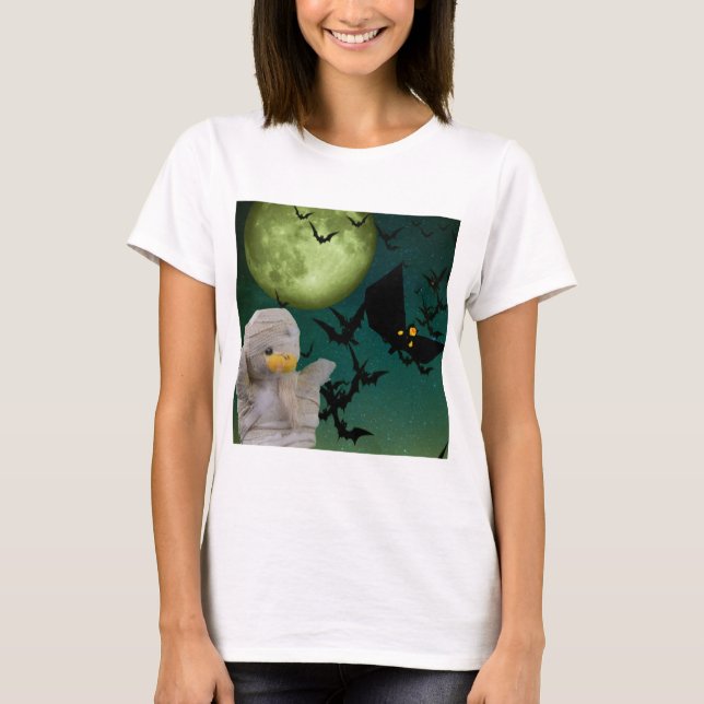 Camiseta Mamãe, Bat & Moon Halloween (Frente)