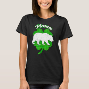 Camiseta Mamãe Bear Clover Irish Lucky Engraçada Rua Pa