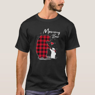 Camiseta Mamãe Bear Natal Mãe Pajama Red Buffalo P