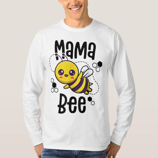 Camiseta Mamãe Bee Family Bee First Bee Bee Day Outfits (Frente)
