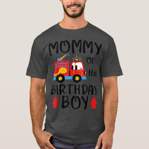 Camiseta Mamãe Birthday Boy Fire Truck Toddler Bombeiro