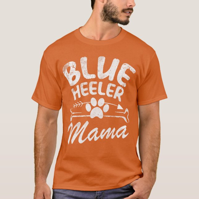 Camiseta Mamãe Blue Heeler Melhor Presente para Dona de Cac (Frente)