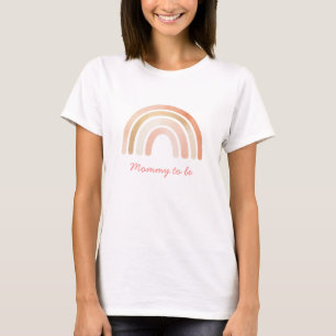 Camiseta Mamãe Boho Rainbow Terracotta para ser Chá de fral