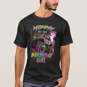 Camiseta Mamãe Bonita De Uma Garota De Caminhão De Monstro