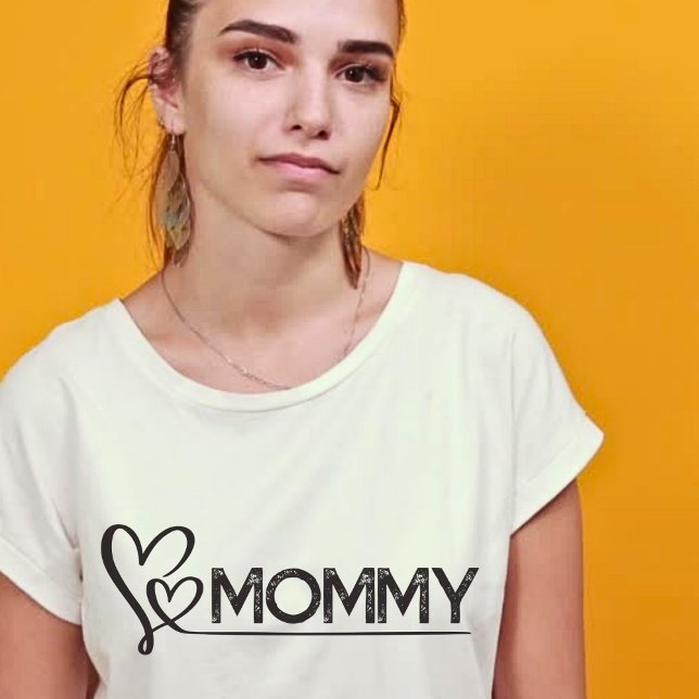 Camiseta Mamãe Bonita e Corações Corações de Mama (Criador carregado)