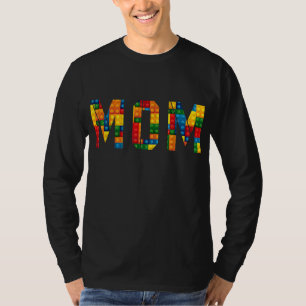 Camiseta Mamãe Brick Builder Blocos Engraçado Mestre Constr