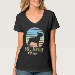 Camiseta Mamãe Bull Terrier  Cachorro Bull Terrier Inglês M