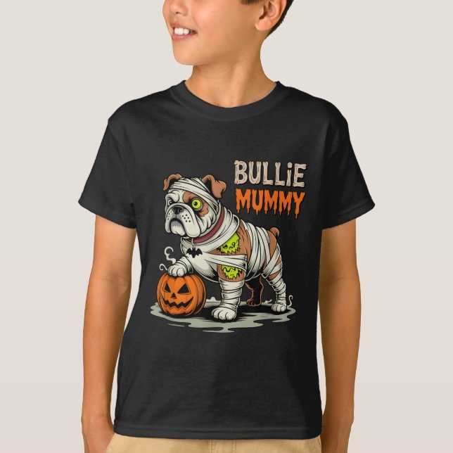 Camiseta Mamãe Bulldog de Halloween (Frente)