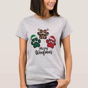 Camiseta Mamãe Cachorro Natal Feliz Woofmas Amante de Cacho