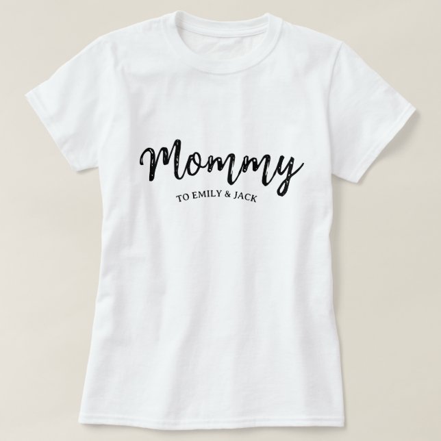 Camiseta Mamãe | Camiseta-Dia de as mães Moderna para Crian (Frente do Design)