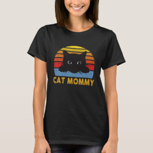 Camiseta Mamãe Cat Vintage Retrô Black Cats Mãe Mães