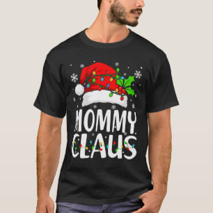 Camiseta Mamãe Claus Christmas Lights Pajama Family Matchin