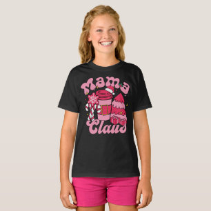 Camiseta Mamãe Claus Papais noeis Engraçado Natal Pajama Ma