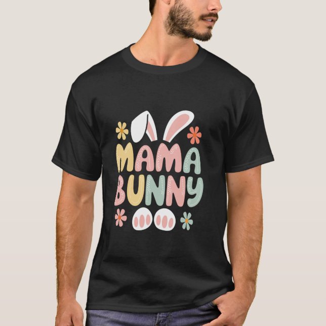 Camiseta Mamãe Coelha - Celebração de Páscoa Familiar Combi (Frente)
