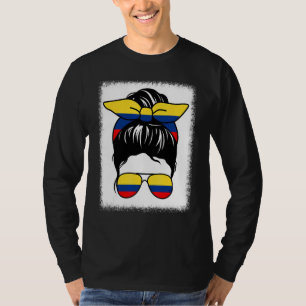 Camiseta Mamãe Colombiana Messy Bun Colombia Mãe Moth