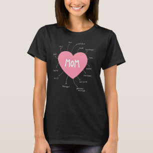 Camiseta MAMÃE Coragem Muitos Papéis Dia das Mães