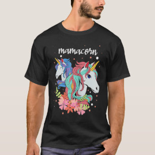 Camiseta Mamãe Corn Unicorn Arco-Íris Mãe Garota Mãe D Mãe