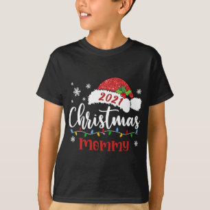 Camiseta Mamãe Crew Reindeer Xmas Lights Family Natal P