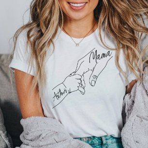 Camiseta Mamãe Customizada e Crianças Segurando as Mãos per