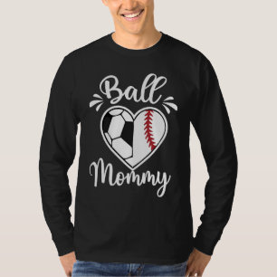 Camiseta Mamãe da Bola Beisebol Softbol Coração Vida de Mam