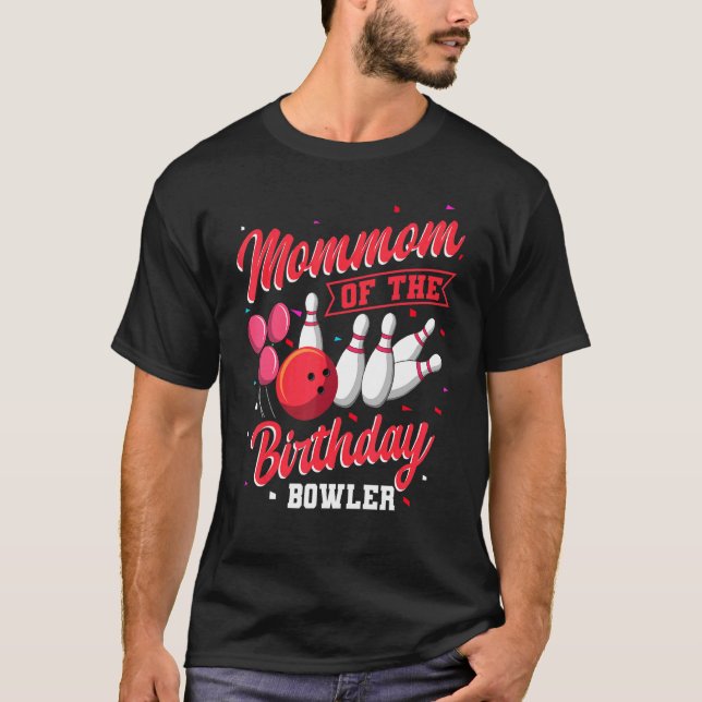 Camiseta Mamãe Da Família De Boliches Birthday Bowler (Frente)