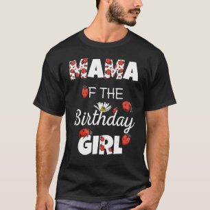 Camiseta Mamãe Da Família Floral Ladybug Bi