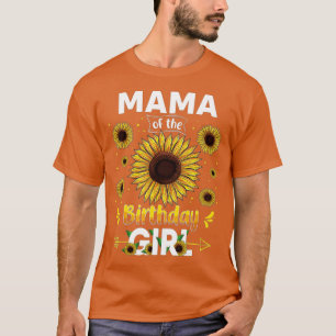 Camiseta Mamãe Da Festa De Aniversário De Girassol Família