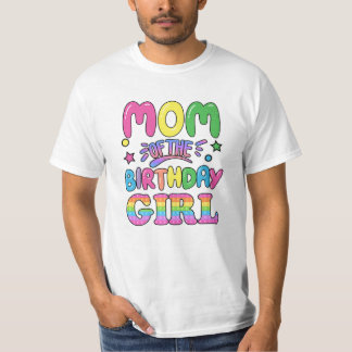 Camiseta Mamãe Da Garota De Aniversário