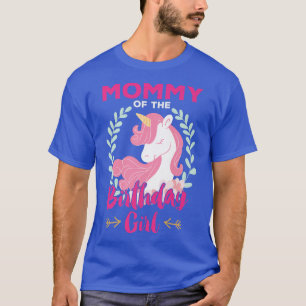 Camiseta Mamãe da Garota de Aniversário da Princesa Unicórn