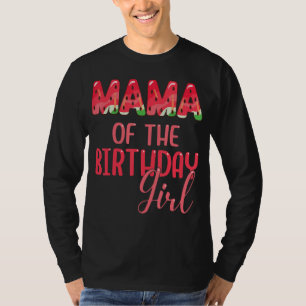 Camiseta Mamãe Da Garota De Aniversário, Melancia Matchi