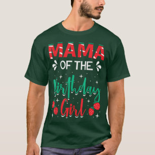 Camiseta Mamãe Da Garota De Aniversário Strawberry Themed B