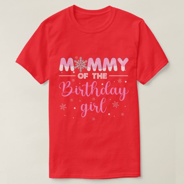 Camiseta Mamãe da garota de aniversário Winter Onederland 1 (Frente do Design)