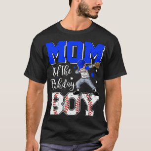 Camiseta Mamãe Da Mãe De Beisebol Do Garoto De Aniversário