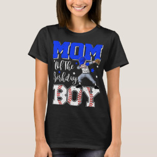 Camiseta Mamãe Da Mãe De Beisebol Do Garoto De Aniversário