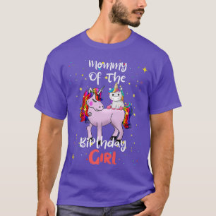Camiseta Mamãe Da Mamãe De Birthday Girl Unicorn Aniversári