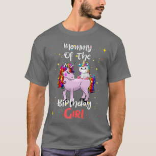 Camiseta Mamãe Da Mamãe De Birthday Girl Unicorn Aniversári