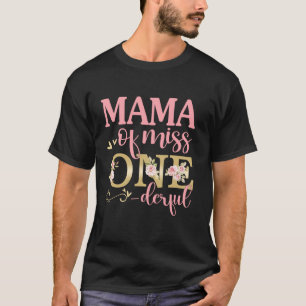 Camiseta Mamãe da Pequena Miss primeiro aniversario Maravil