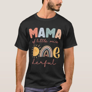 Camiseta Mamãe da Pequena Senhorita Onederful Primeiro Aniv