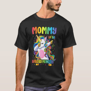 Camiseta Mamãe Da Princesa Aniversário Dabbing Unicorn Gir