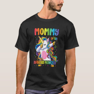 Camiseta Mamãe Da Princesa Aniversário Dabbing Unicorn Gir