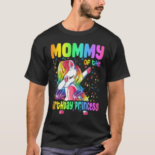 Camiseta Mamãe Da Princesa Aniversário Dabbing Unicorn Gir