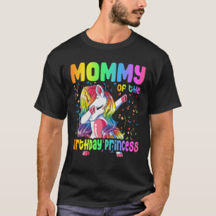 Camiseta Mamãe Da Princesa Aniversário Dabbing Unicorn Gir