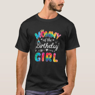 Camiseta Mamãe Da Princesa Aniversário Tie Dye Coching Mo
