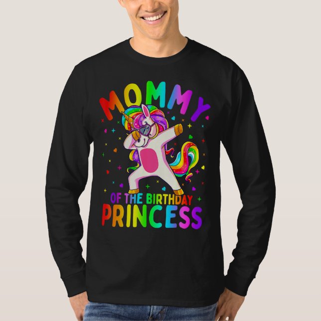 Camiseta Mamãe Da Princesa de Aniversário Dabbing Unicor (Frente)
