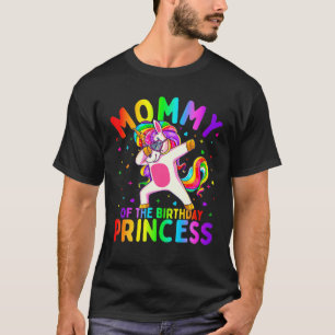 Camiseta Mamãe Da Princesa de Aniversário Dabbing Unicor