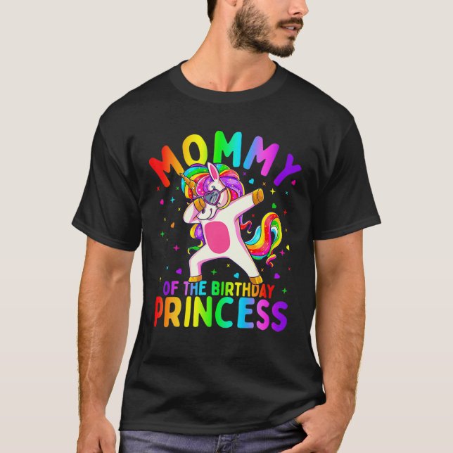 Camiseta Mamãe Da Princesa de Aniversário Dabbing Unicor (Frente)