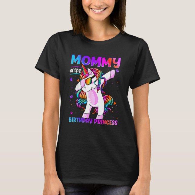 Camiseta Mamãe Da Princesa de Aniversário Dabbing Unicor (Frente)